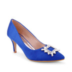 Gaga Crystal Broach Blue Pumps - Lino Perros
