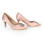 Gaga Crystal Broach Peach Pumps - Lino Perros
