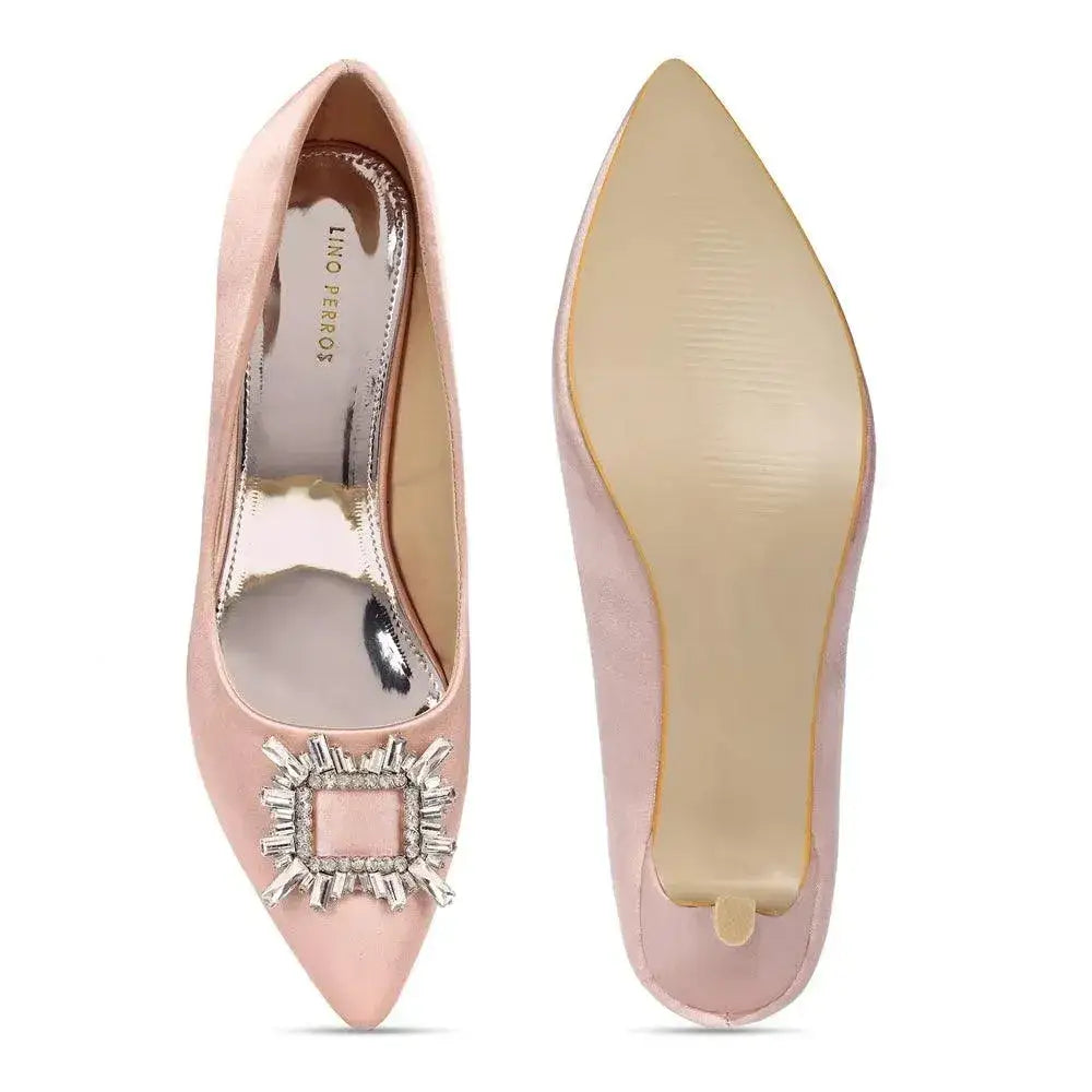 Gaga Crystal Broach Peach Pumps - Lino Perros