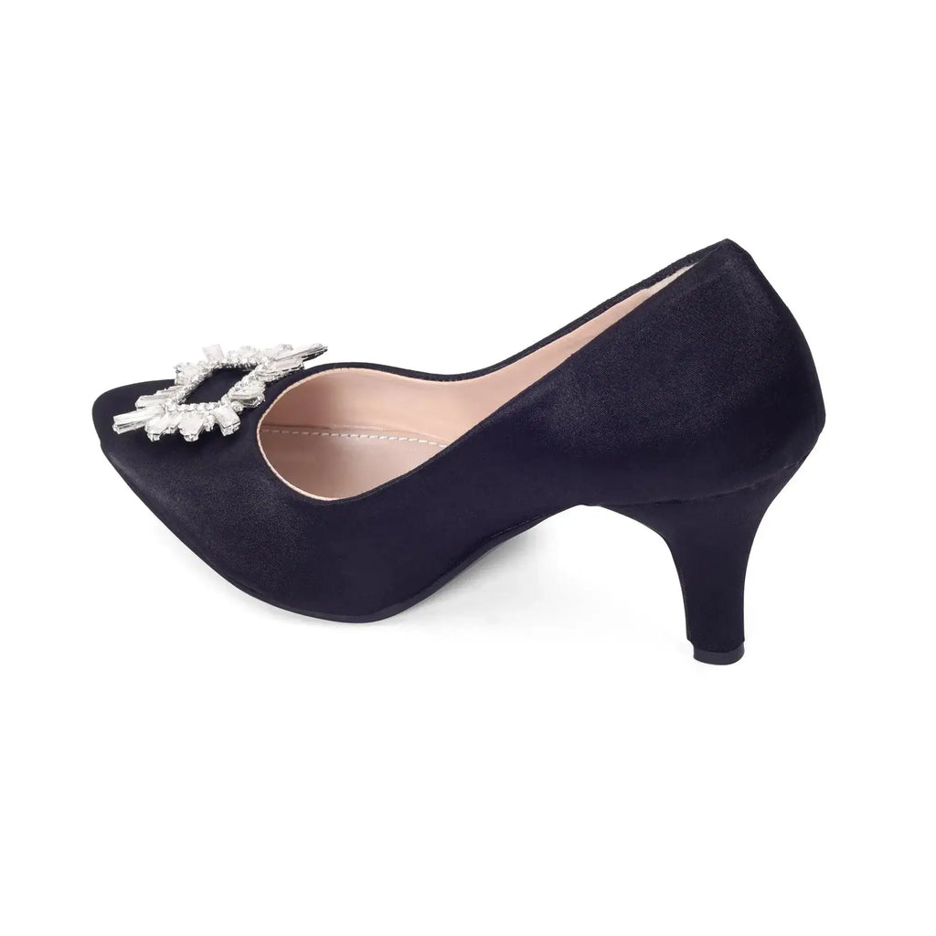 Gaga Crystal Broach Jet-Black Pumps - Lino Perros