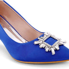 Gaga Crystal Broach Blue Pumps - Lino Perros