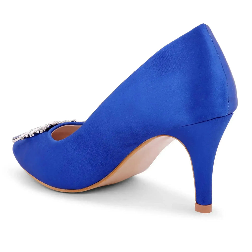 Gaga Crystal Broach Blue Pumps - Lino Perros