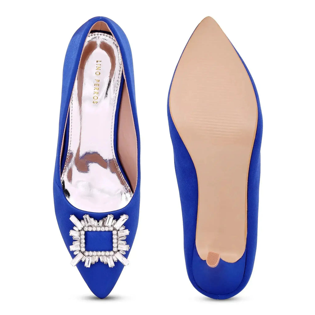 Gaga Crystal Broach Blue Pumps - Lino Perros