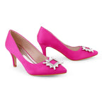 Gaga Crystal Broach Fuschia Pumps - Lino Perros