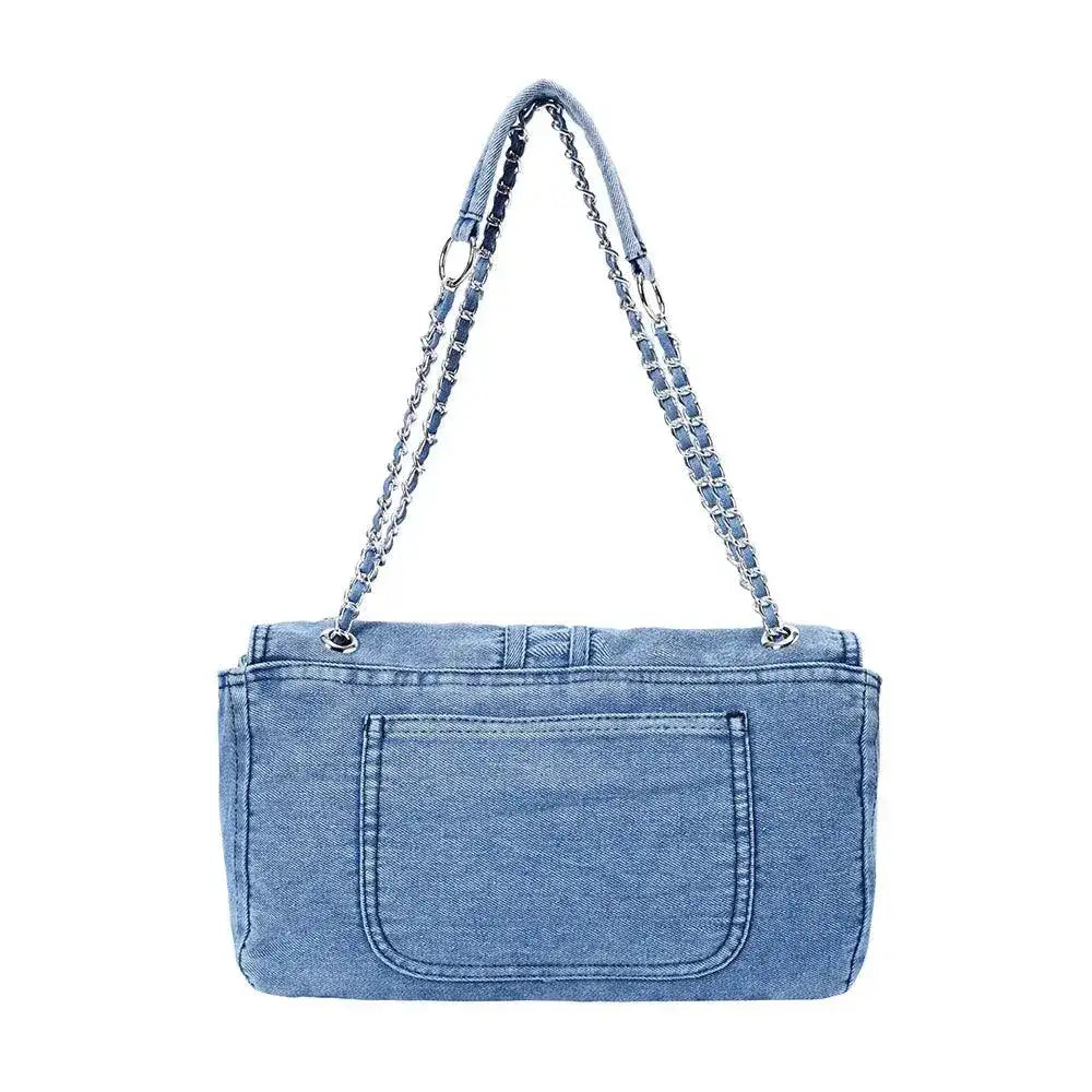Harper Chic Denim Shoulder Bag - Lino Perros