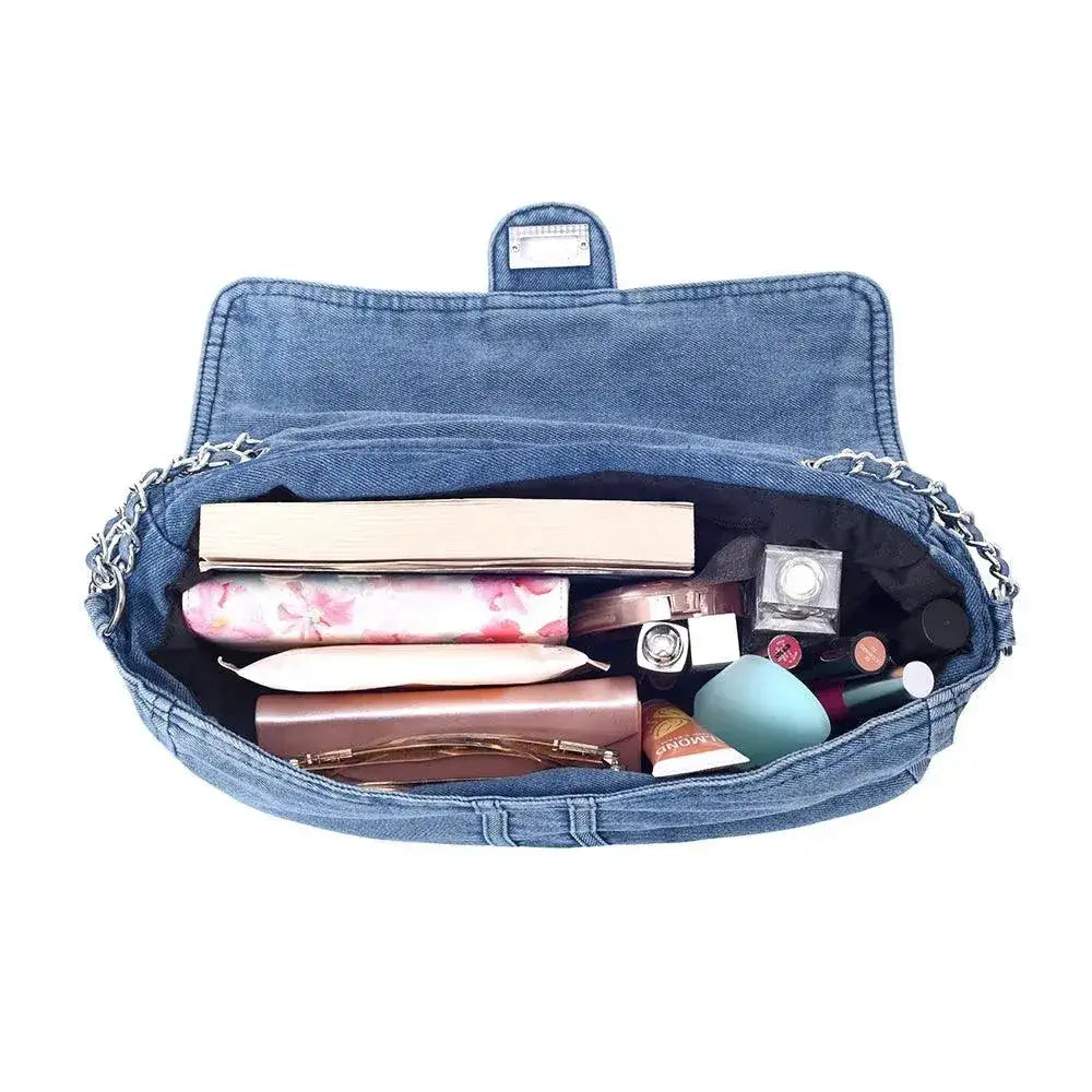 Harper Chic Denim Shoulder Bag - Lino Perros