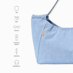 Harper Confident Hobo Blue Handbag - Lino Perros