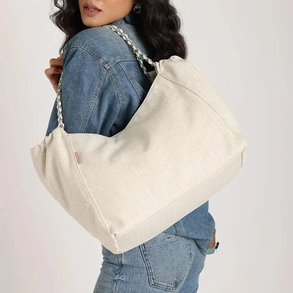 Harper Confident Hobo White Handbag - Lino Perros