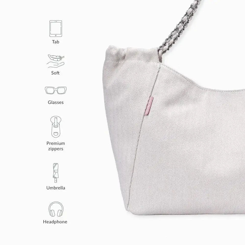 Harper Confident Hobo White Handbag - Lino Perros