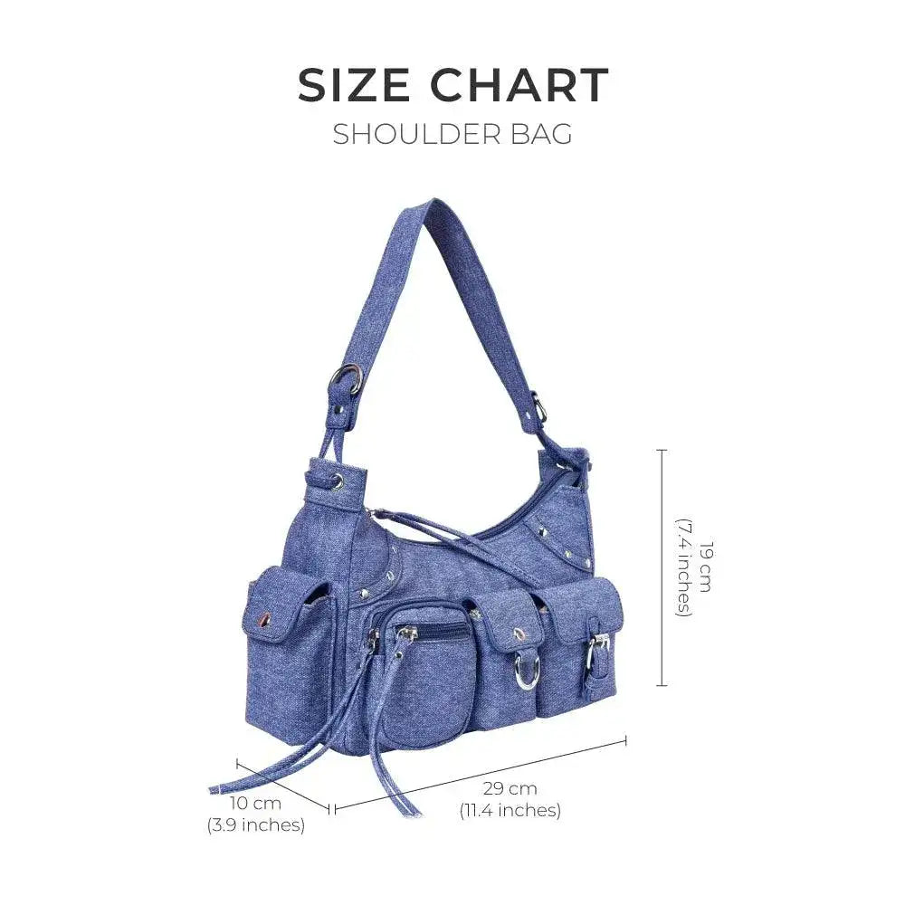 Harper Utility Blue Shoulder Bag - Lino Perros
