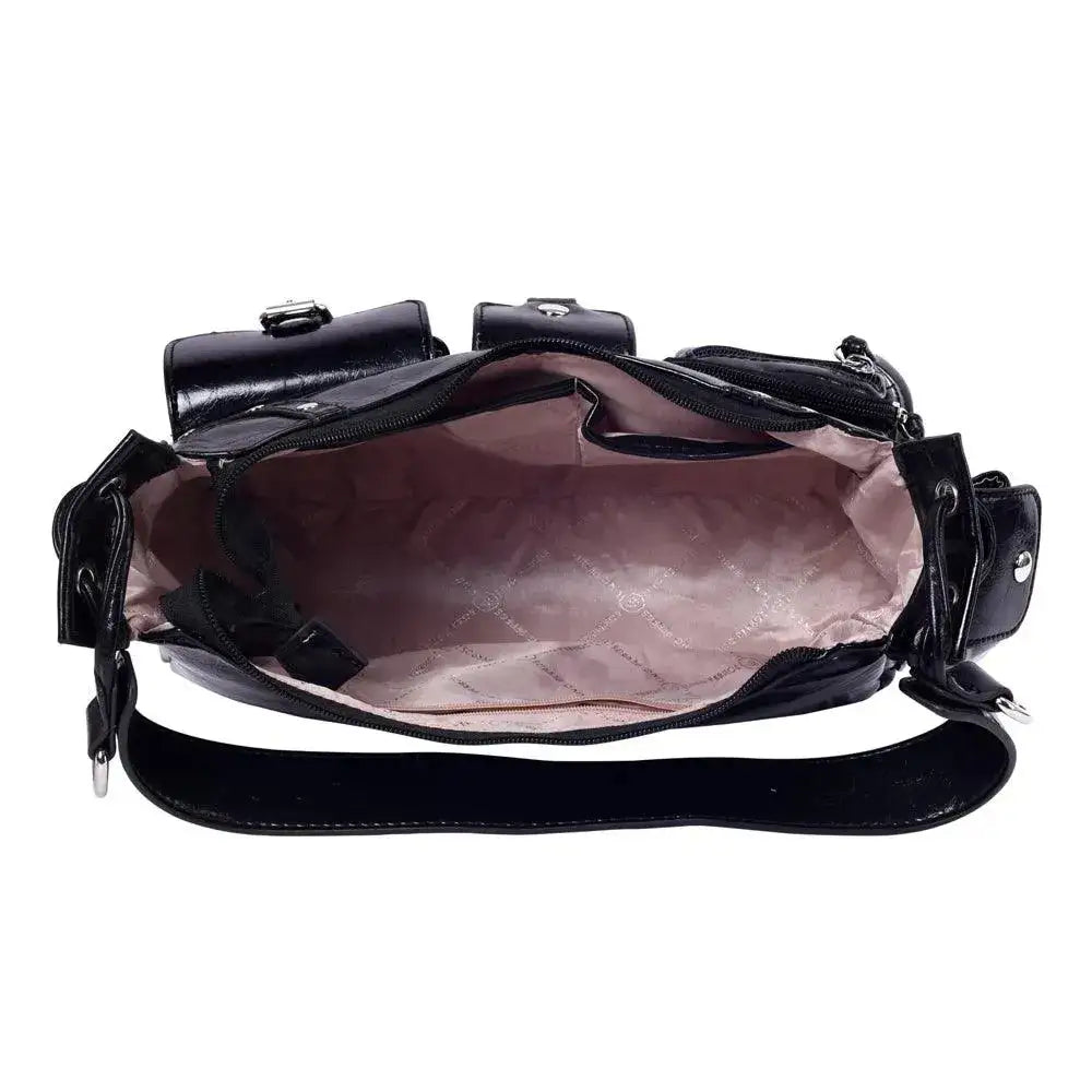 Harper Utility Black Shoulder Bag - Lino Perros