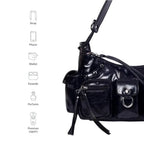 Harper Utility Black Shoulder Bag - Lino Perros