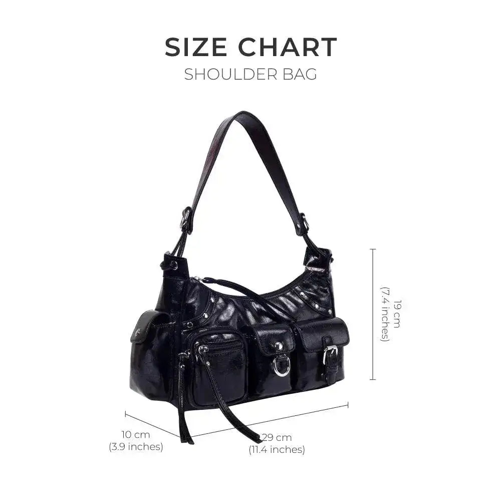 Harper Utility Black Shoulder Bag - Lino Perros