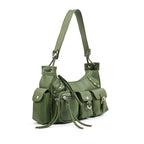 Harper Utility Olive Shoulder Bag - Lino Perros