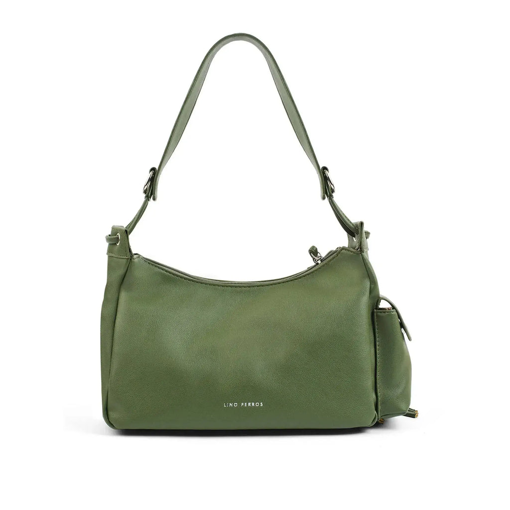 Harper Utility Olive Shoulder Bag - Lino Perros