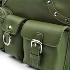 Harper Utility Olive Shoulder Bag - Lino Perros