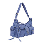 Harper Utility Blue Shoulder Bag - Lino Perros