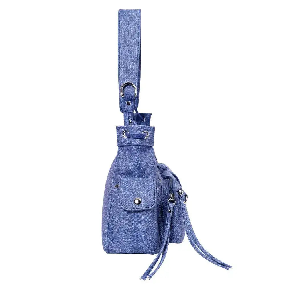 Harper Utility Blue Shoulder Bag - Lino Perros