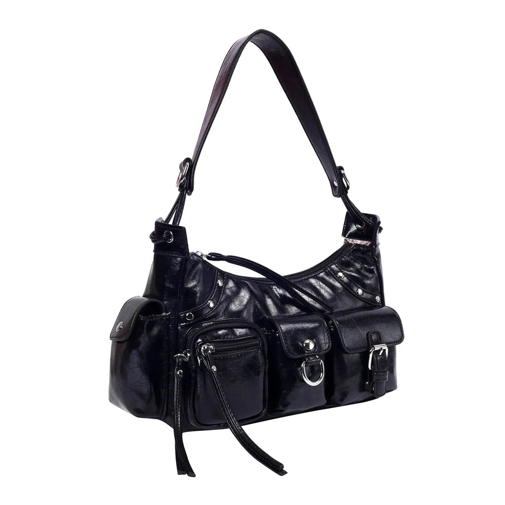 Harper Utility Black Shoulder Bag - Lino Perros