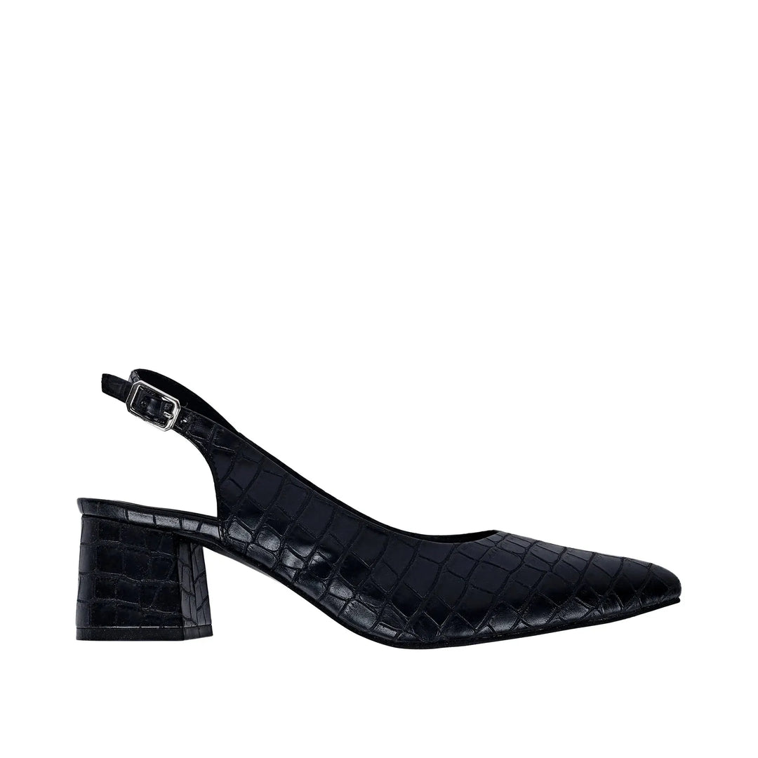 Hepburn Inspiring Block Pumps Black Heels