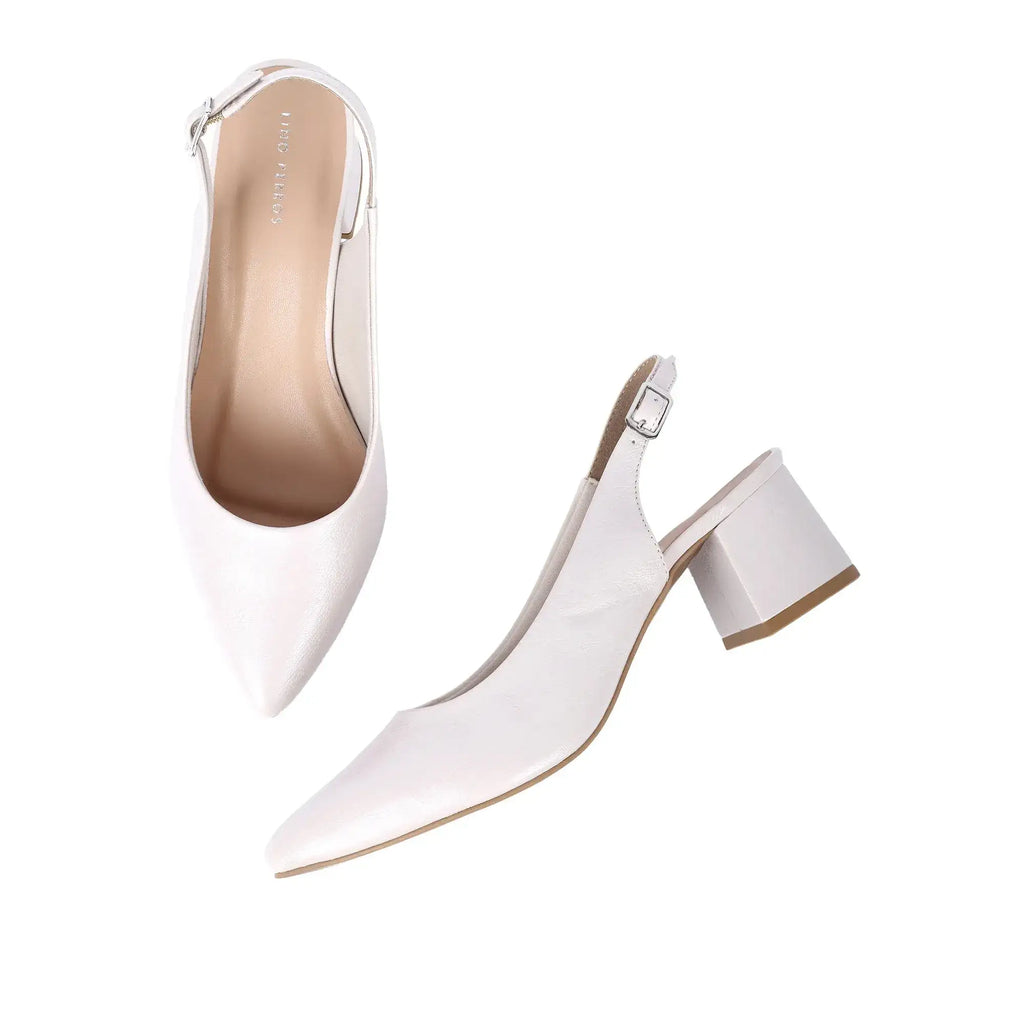 Hepburn Inspiring Block Beige Pumps Heels - Lino Perros