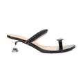 Hepburn Pearl Embellished Black Heels - Lino Perros