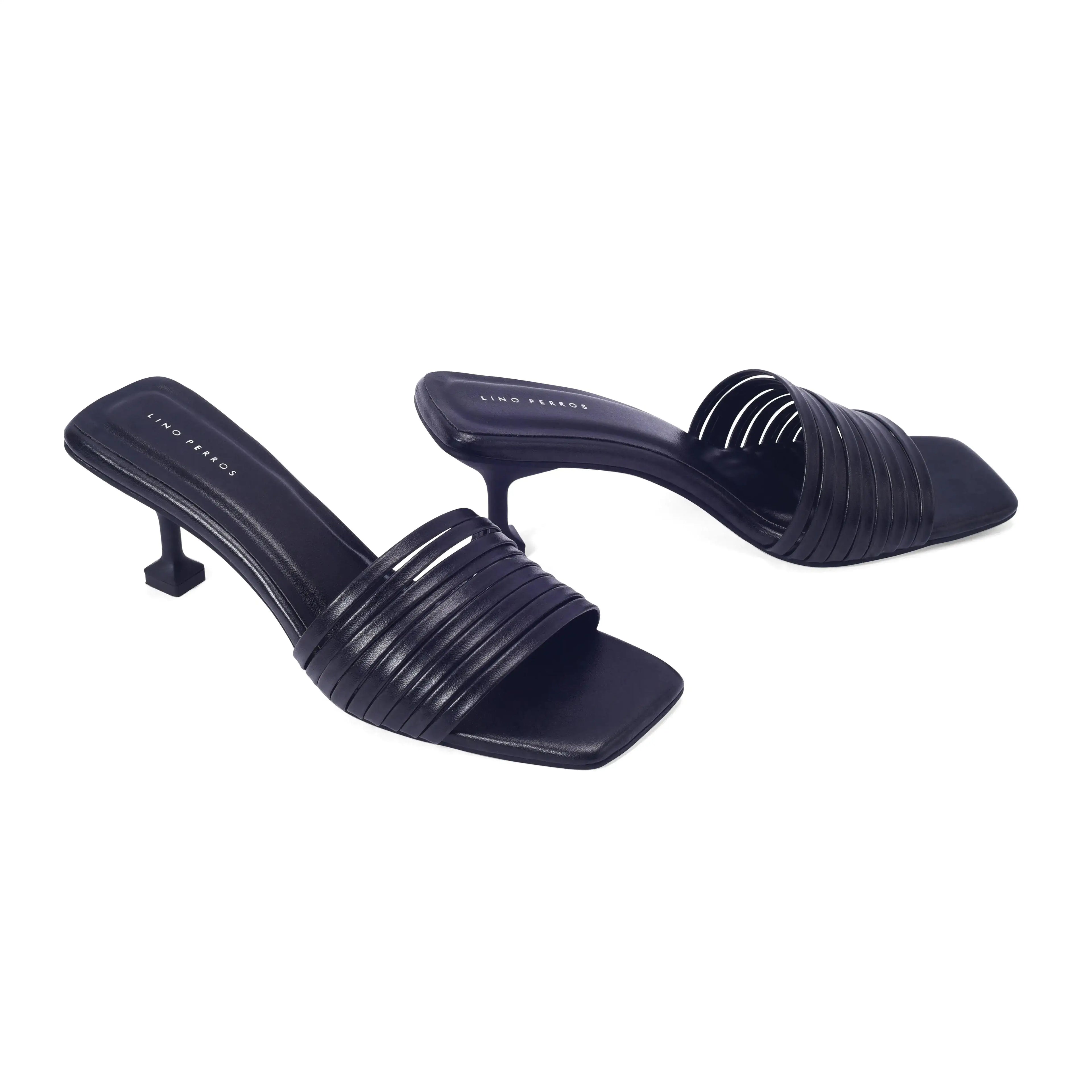 Hepburn Treat Kitten Black Heels - Lino Perros