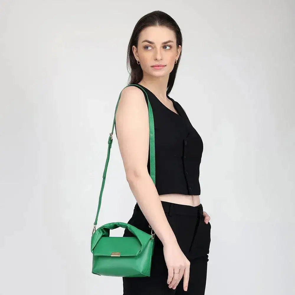 Maddie Art Green Satchel Bag - Lino Perros