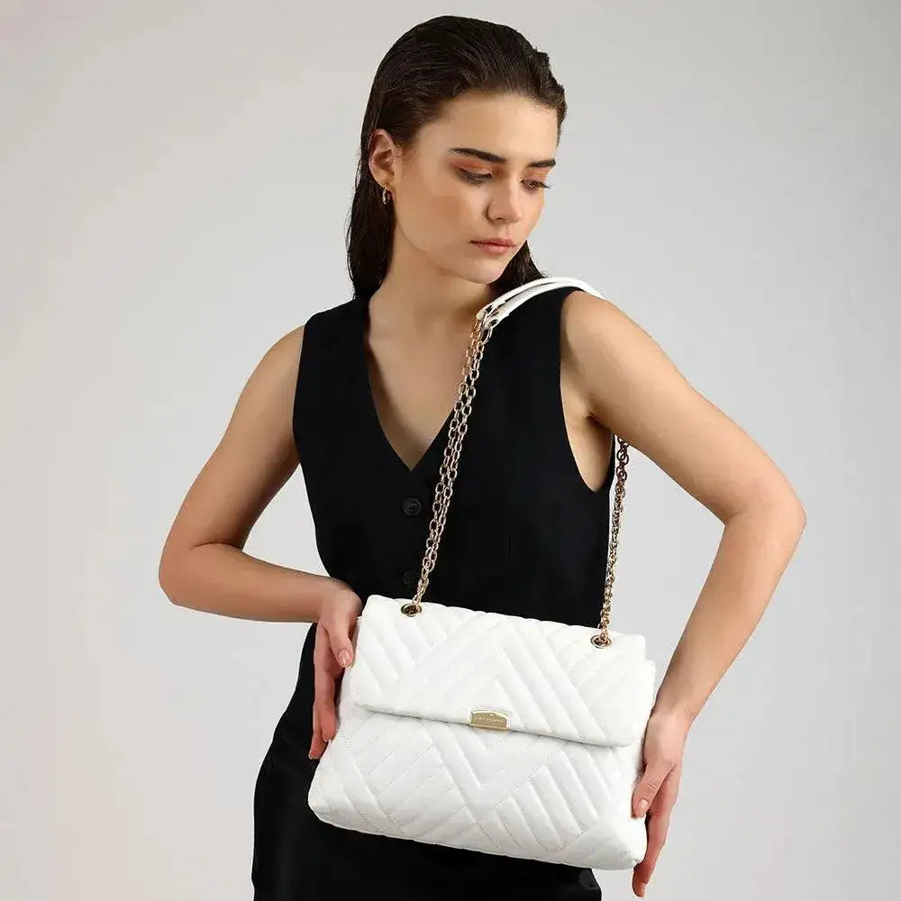 Maddie Artist White Satchel Bag - Lino Perros