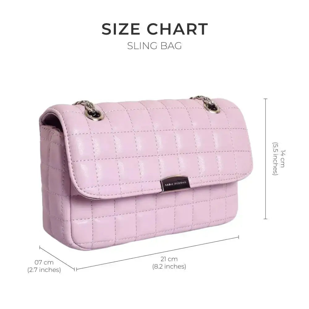Maddie Checkered Lilac Sling Bag - Lino Perros