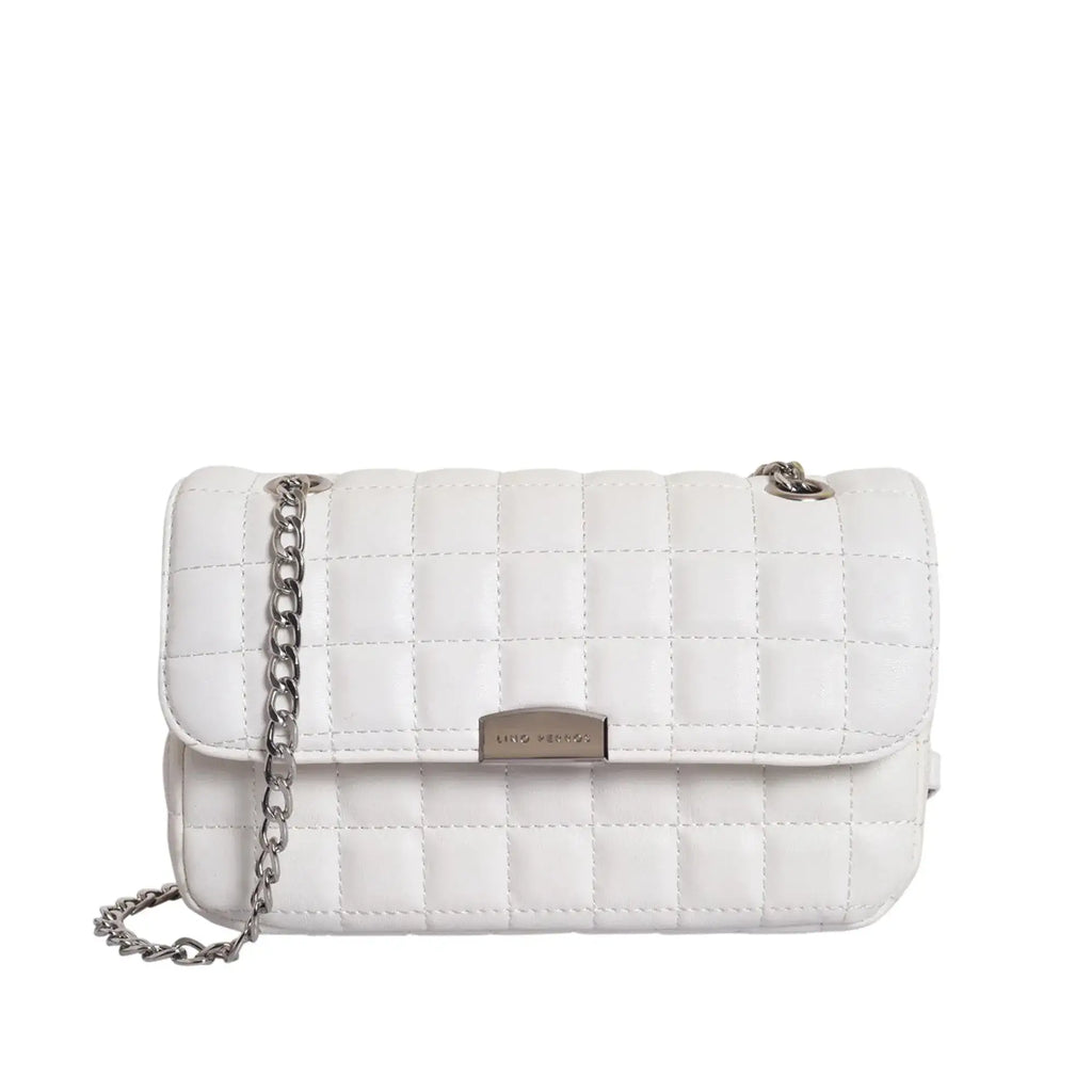 Maddie Checkered White Sling Bag - Lino Perros