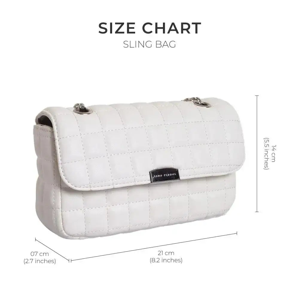 Maddie Checkered White Sling Bag - Lino Perros