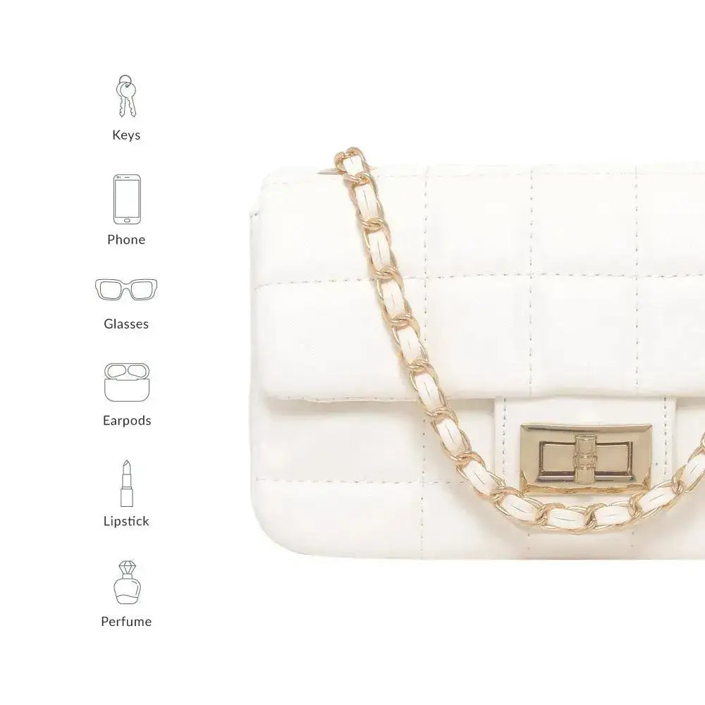 Buy Maddie Cube Mini White Shoulder Bag | Lino Perros