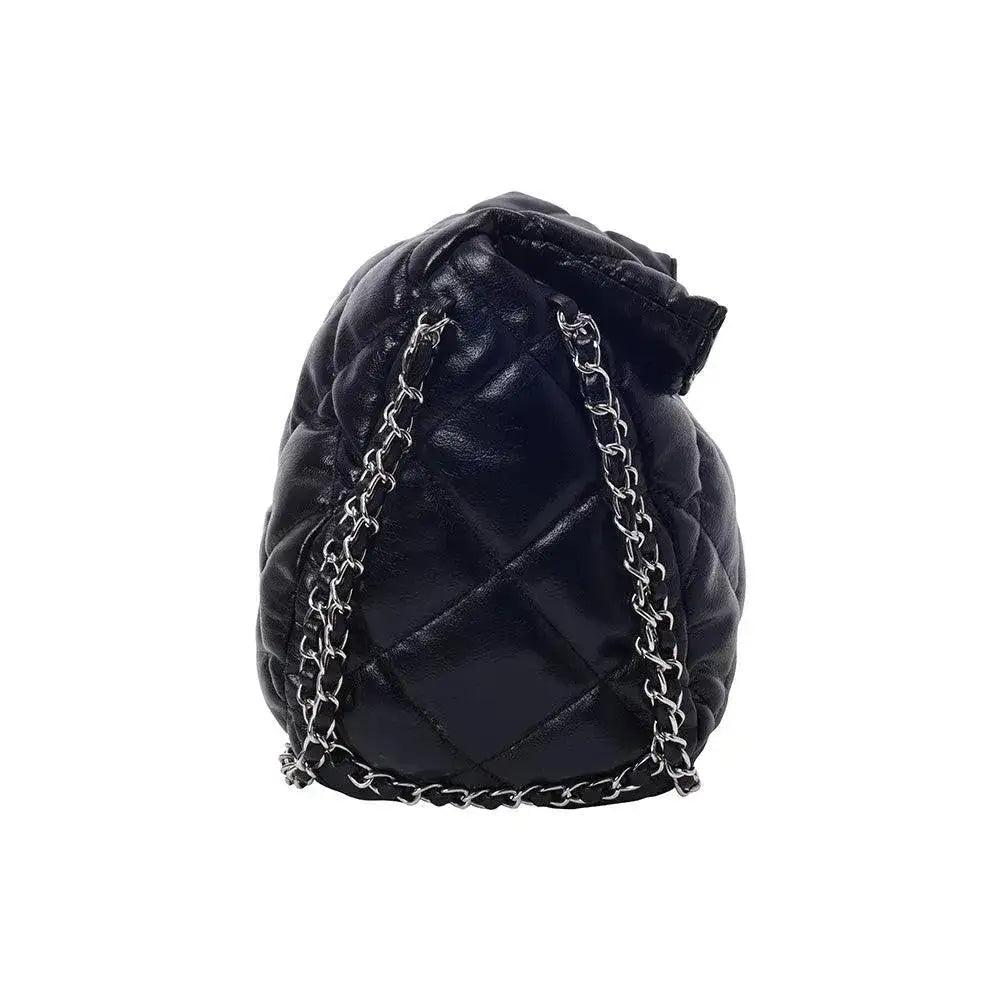 Maddie Fold Black Shoulder Bag - Lino Perros