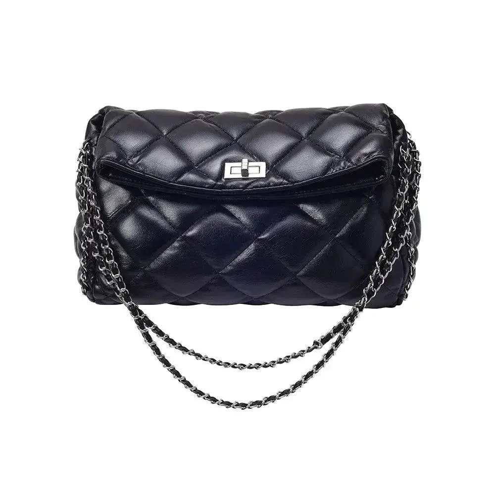 Maddie Fold Black Shoulder Bag - Lino Perros