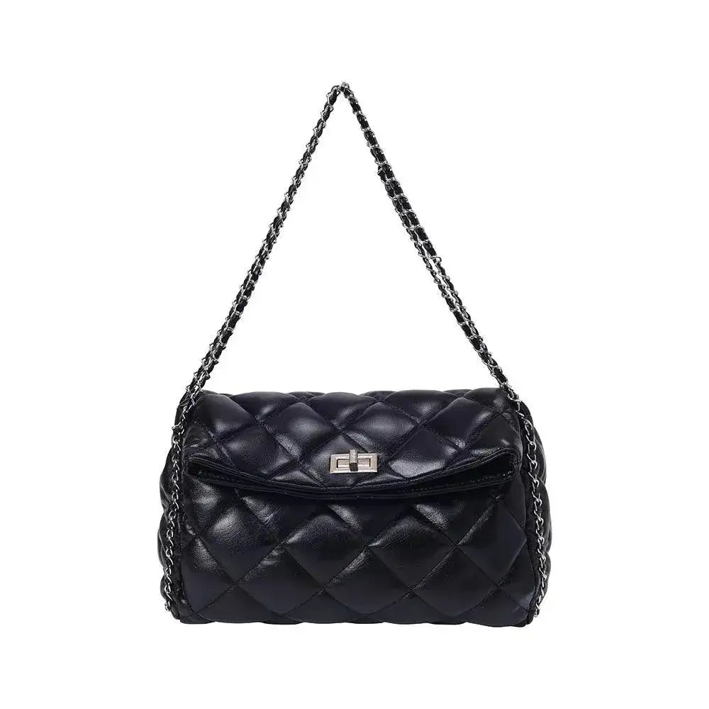 Maddie Fold Black Shoulder Bag - Lino Perros
