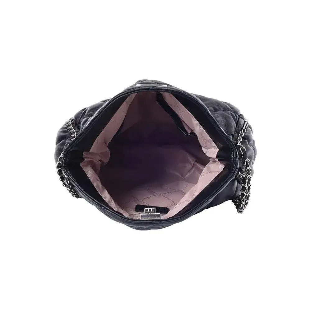 Maddie Fold Black Shoulder Bag - Lino Perros