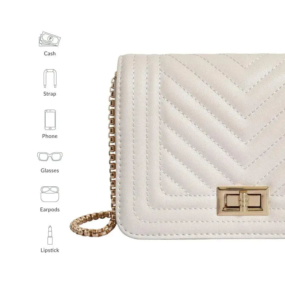 Maddie Glow Off White Sling Bag - Lino Perros