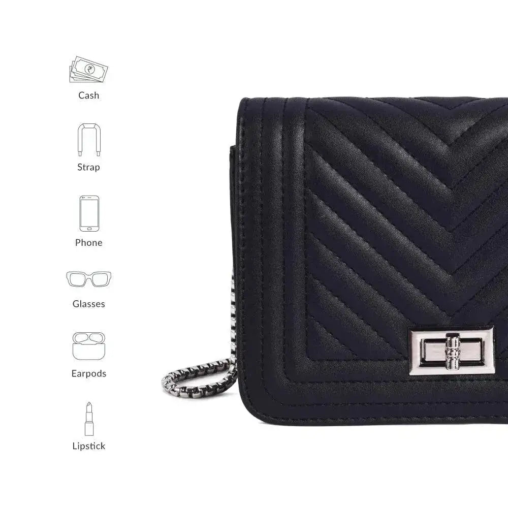 Maddie Glow Black Sling Bag - Lino Perros