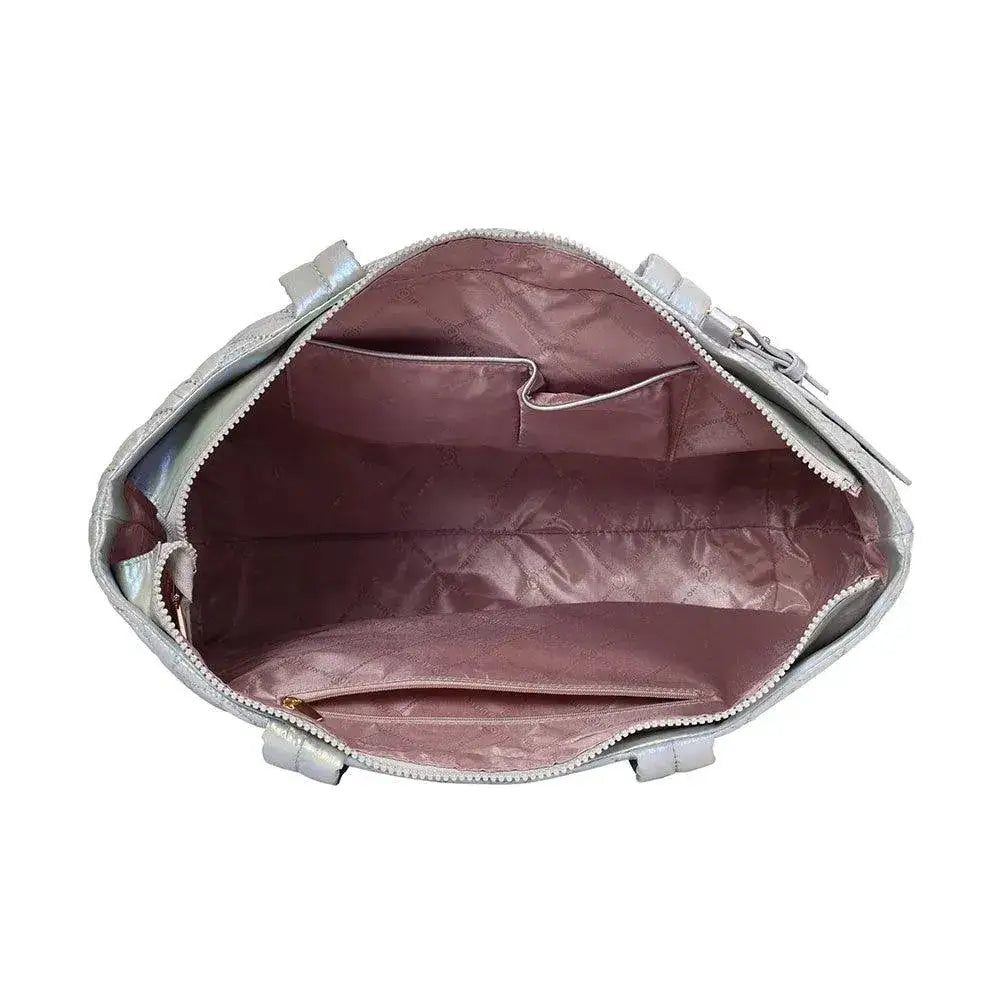 Maddie High Shine Silver Tote Bag - Lino Perros