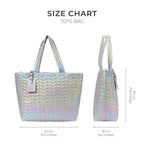 Maddie High Shine Silver Tote Bag - Lino Perros
