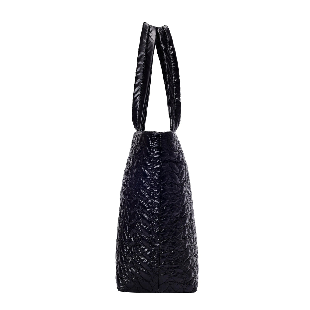 Maddie High Shine Black Tote Bag - Lino Perros