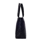 Maddie High Shine Black Tote Bag - Lino Perros