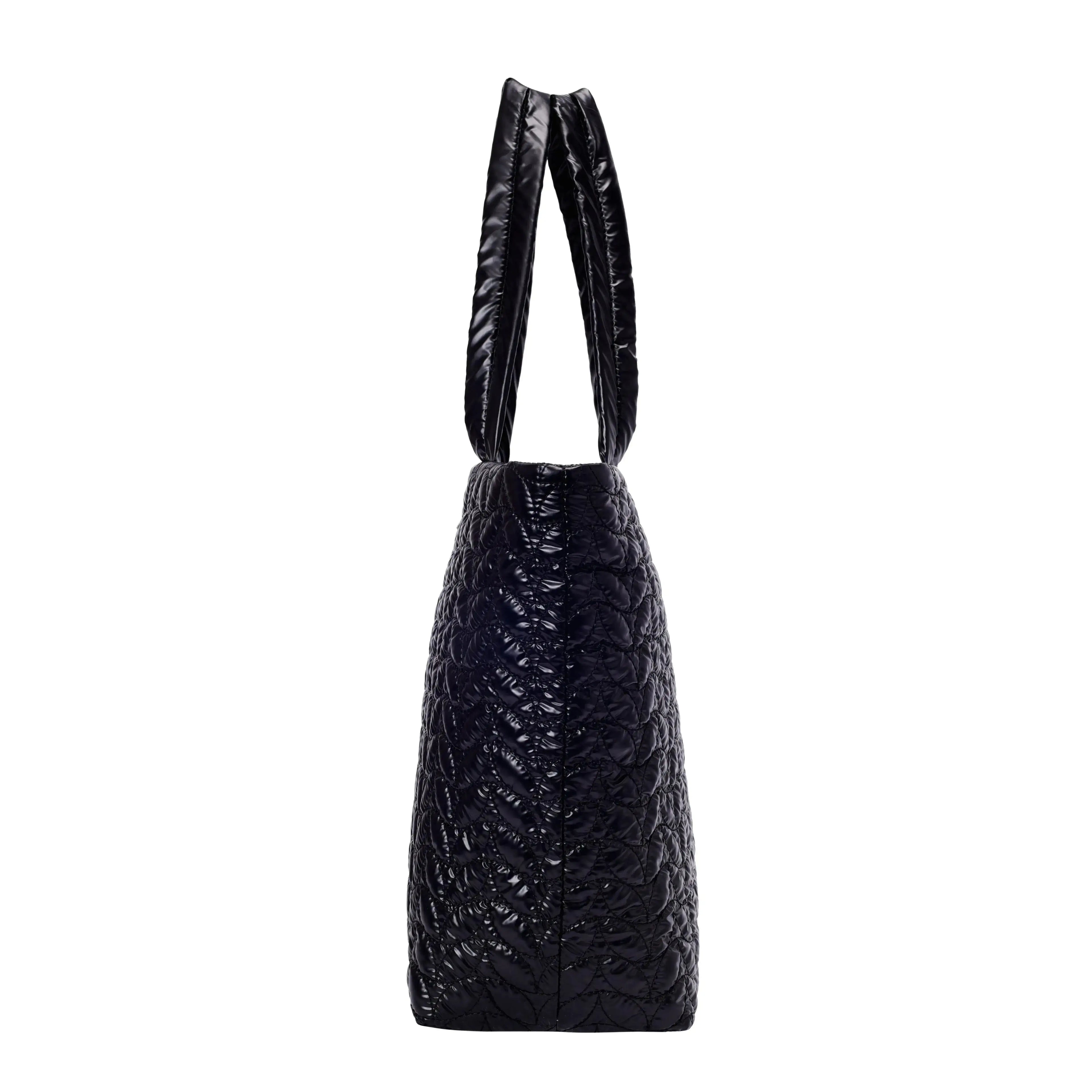 Maddie High Shine Black Tote Bag - Lino Perros