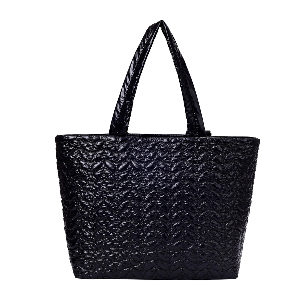 Maddie High Shine Black Tote Bag - Lino Perros
