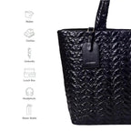 Maddie High Shine Black Tote Bag - Lino Perros