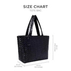 Maddie High Shine Black Tote Bag - Lino Perros