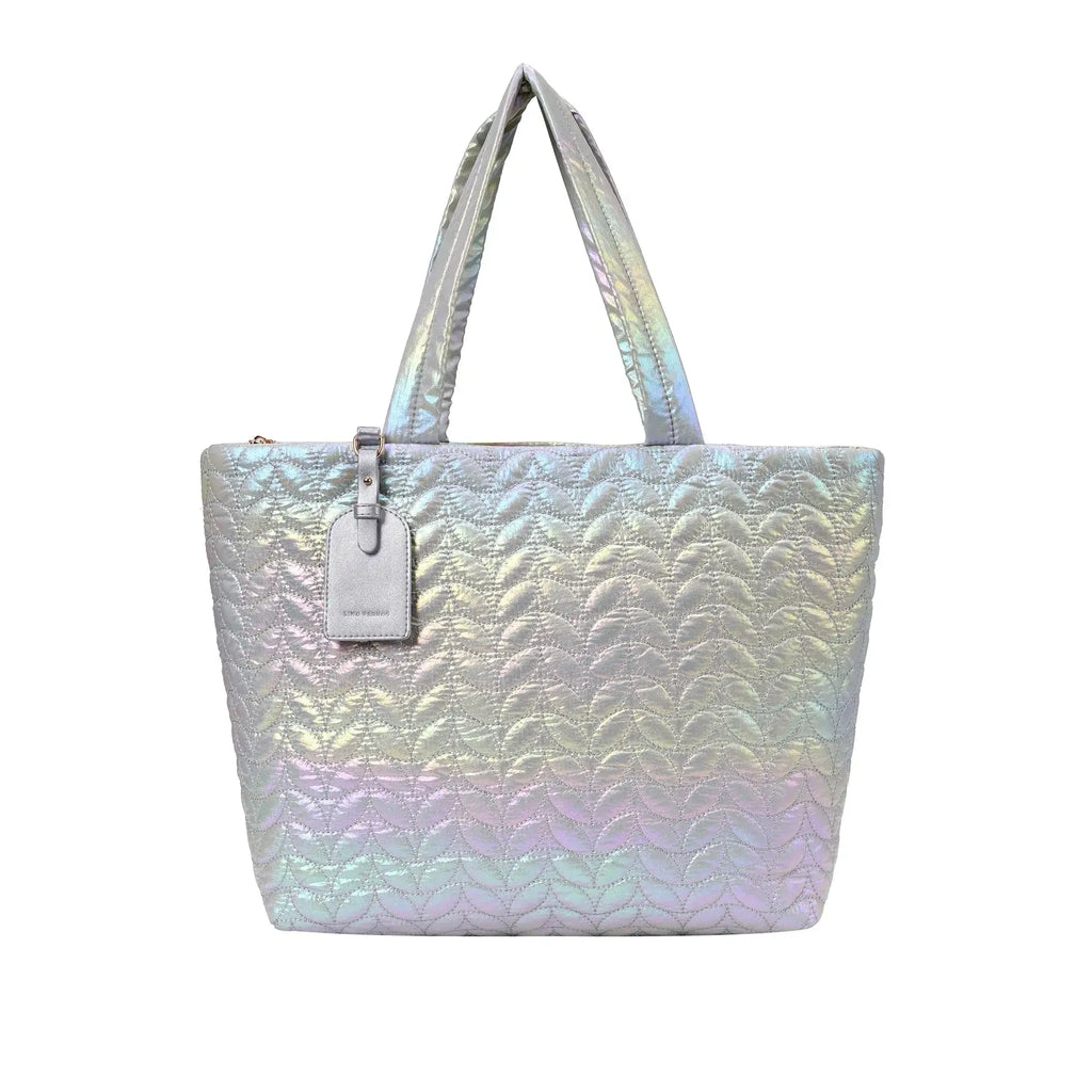 Maddie High Shine Silver Tote Bag - Lino Perros