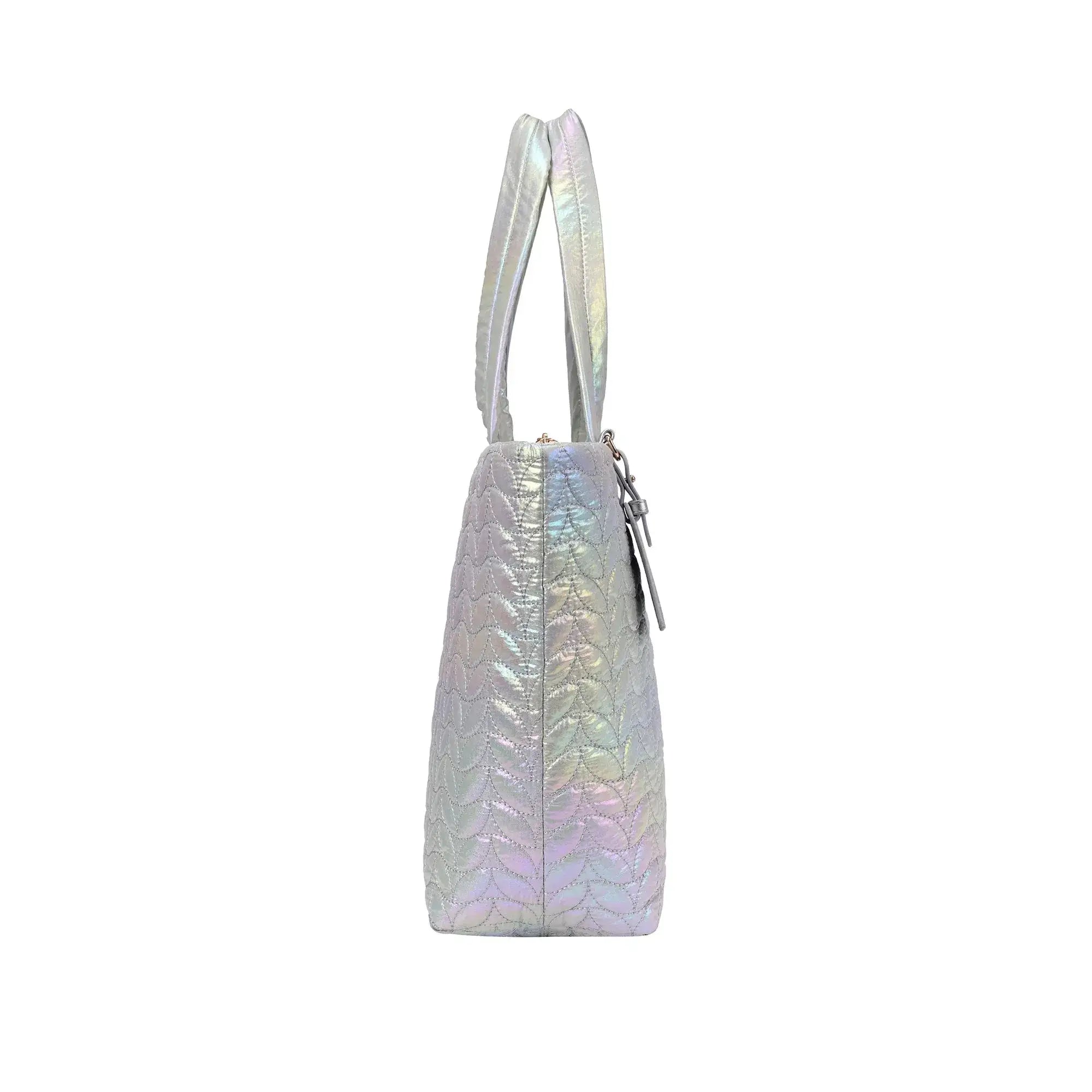 Maddie High Shine Silver Tote Bag - Lino Perros