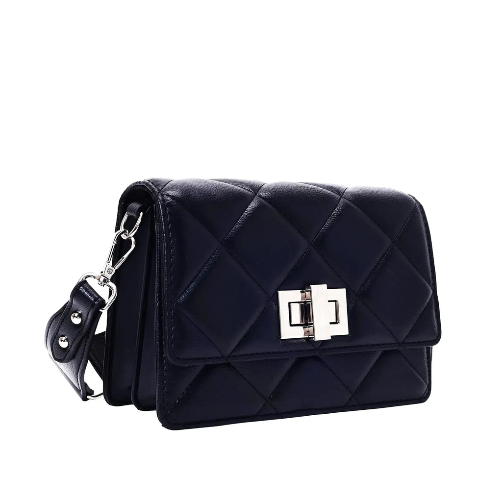 Maddie Mini Twisted Black Shoulder Bag - Lino Perros